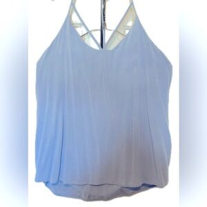 Blue Pleated Backless Camisole